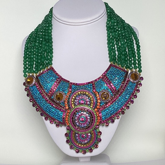 Heidi Daus 8-row beads “Ravishing Rapture” Bib Necklace NWOT - Picture 3 of 5